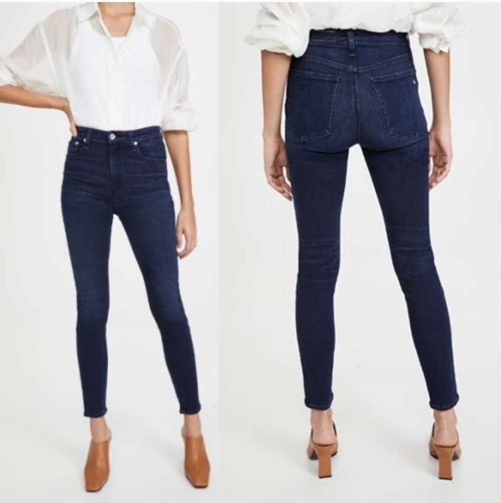 rag & bone Nina High Rise Classic Ankle Slim Skinny Denim Jeans Viola Sz 28